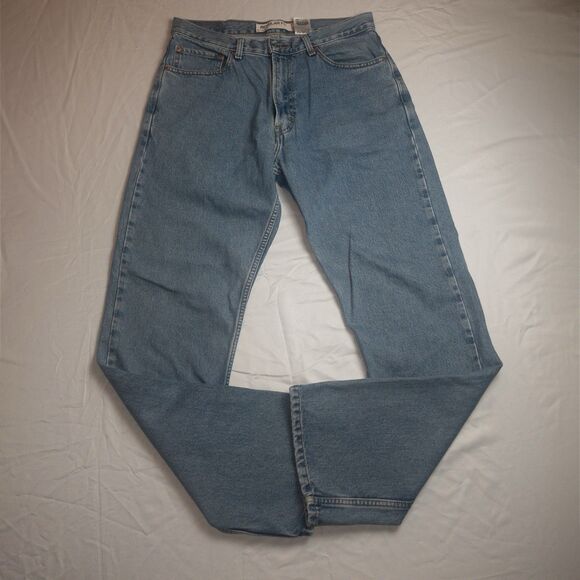 Levis Jeans Mens 33x32 Blue 505 Denim Pants Washed Out Faded Y2K Work Straight - Picture 1 of 13